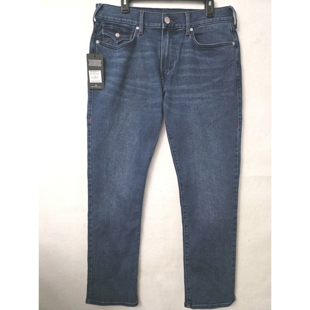 True Religion Ricky SN Flap‎ Straight Style 701180 Dark Shivering Wash Sz 36x32
